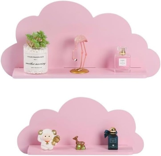 Set of 2 Cloud Shaped Floating Wall Shelf Decorative Bedroom Nursery Display Unit Child_s Cloud Shelves Children_s Nursery Floating Shelf Child_s Bedroom Themed Boy_Girl _Pink_ _ Amazon_co_uk_ Baby Products