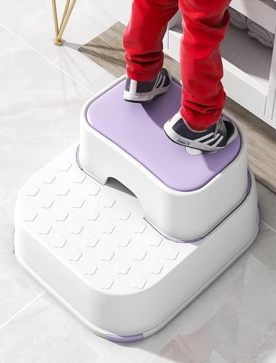 Step Stool Kids Foot Step Up - Sturdy Strong Anti Slip Toddlers Potty Training Kids stool _Purple_White_ _ Amazon_co_uk_ Baby Products
